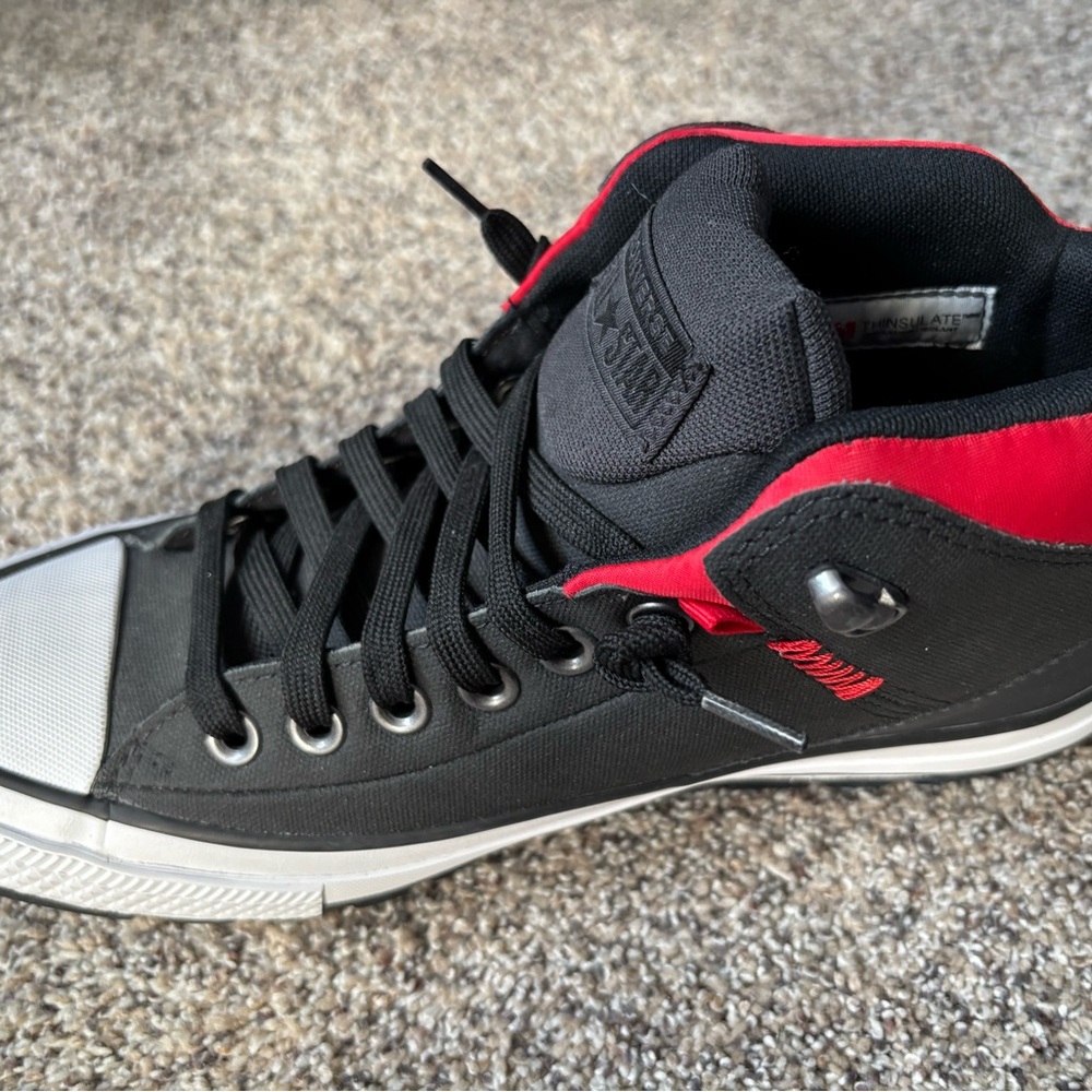 Converse High Top Sneakers - Black with Red Trim